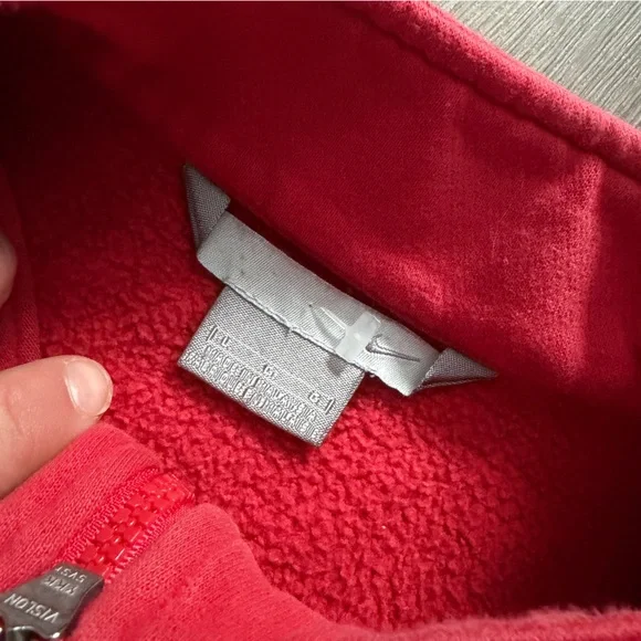 Y2K Nike Vintage Red 1/4 Zip Sweater Men’s XL V-Line Embroidery - Picture 4 of 7